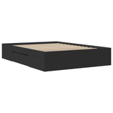 Cadre de lit sans matelas noir 120x190 cm bois d'ingénierie