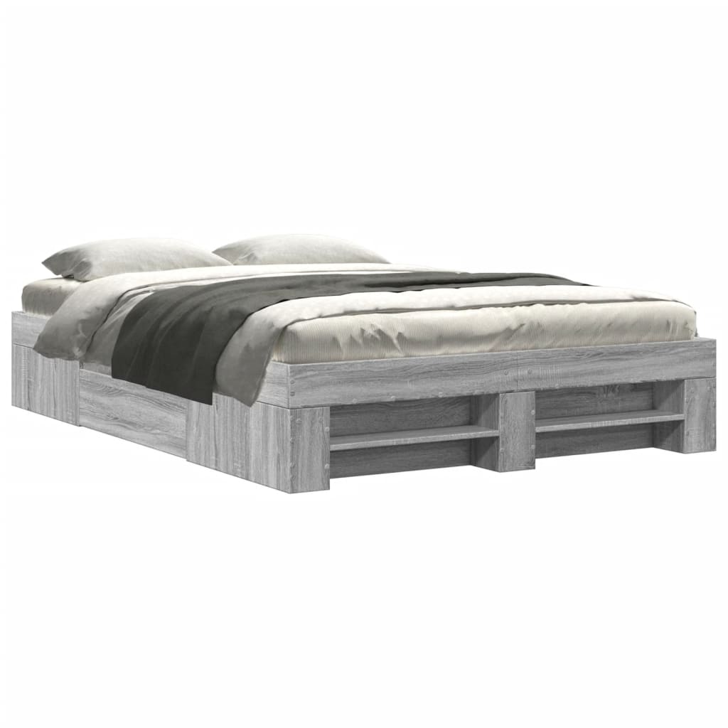 Bed frame without mattress sonoma gray 120x190 cm