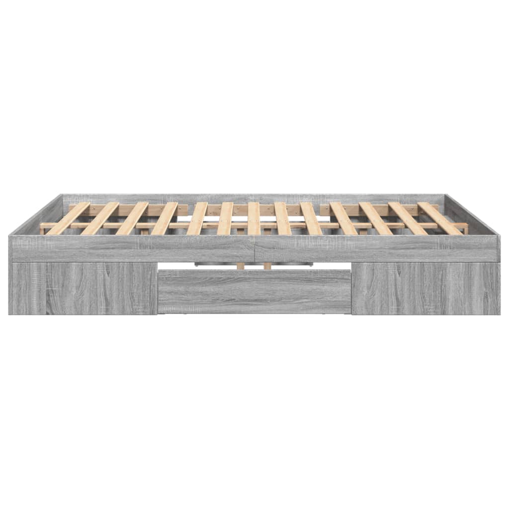 Bed frame without mattress sonoma gray 120x190 cm