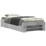 Bed frame without mattress concrete gray 90x190cm engineered wood