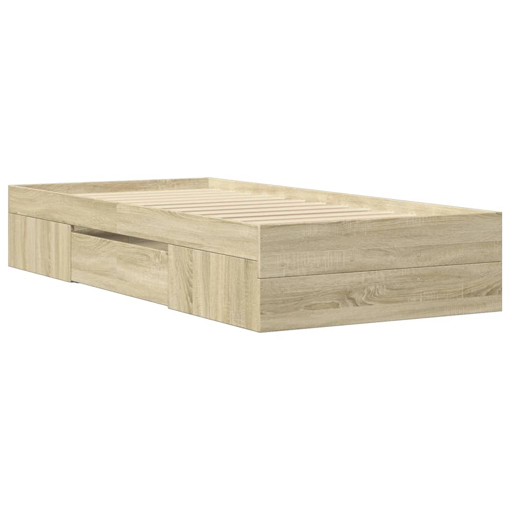 Bed frame without mattress sonoma oak 75x190 cm