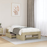 Bed frame without mattress sonoma oak 75x190 cm