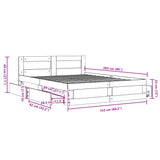 Bed frame and headboard without mattress smoked oak 150x200 cm