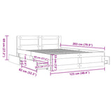 Bed frame and headboard without mattress brown oak 120x200cm