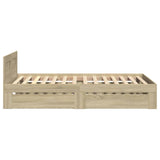 Bed frame and headboard without mattress sonoma oak 100x200cm