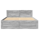 Bed frame and headboard without mattress sonoma gray 120x190 cm