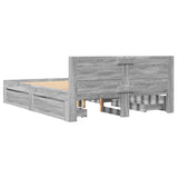 Bed frame and headboard without mattress sonoma gray 120x190 cm