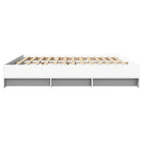 Cadre de lit sans matelas blanc 200x200 cm bois d'ingénierie