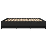 Cadre de lit sans matelas noir 200x200 cm bois d'ingénierie