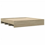 Bed frame without mattress sonoma oak 200x200 cm