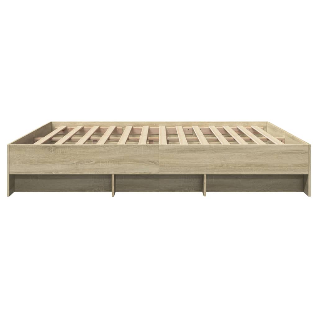 Bed frame without mattress sonoma oak 200x200 cm