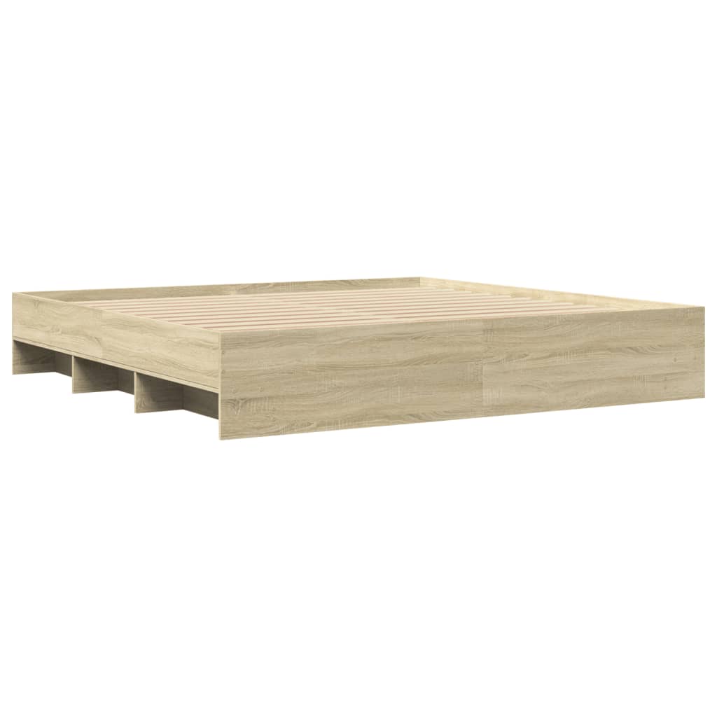 Bed frame without mattress sonoma oak 200x200 cm