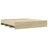 Bed frame without mattress sonoma oak 200x200 cm