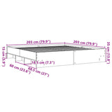 Bed frame without mattress sonoma oak 200x200 cm