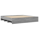 Cadre de lit sans matelas sonoma gris 200x200 cm