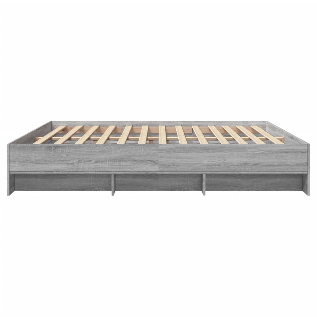 Cadre de lit sans matelas sonoma gris 200x200 cm