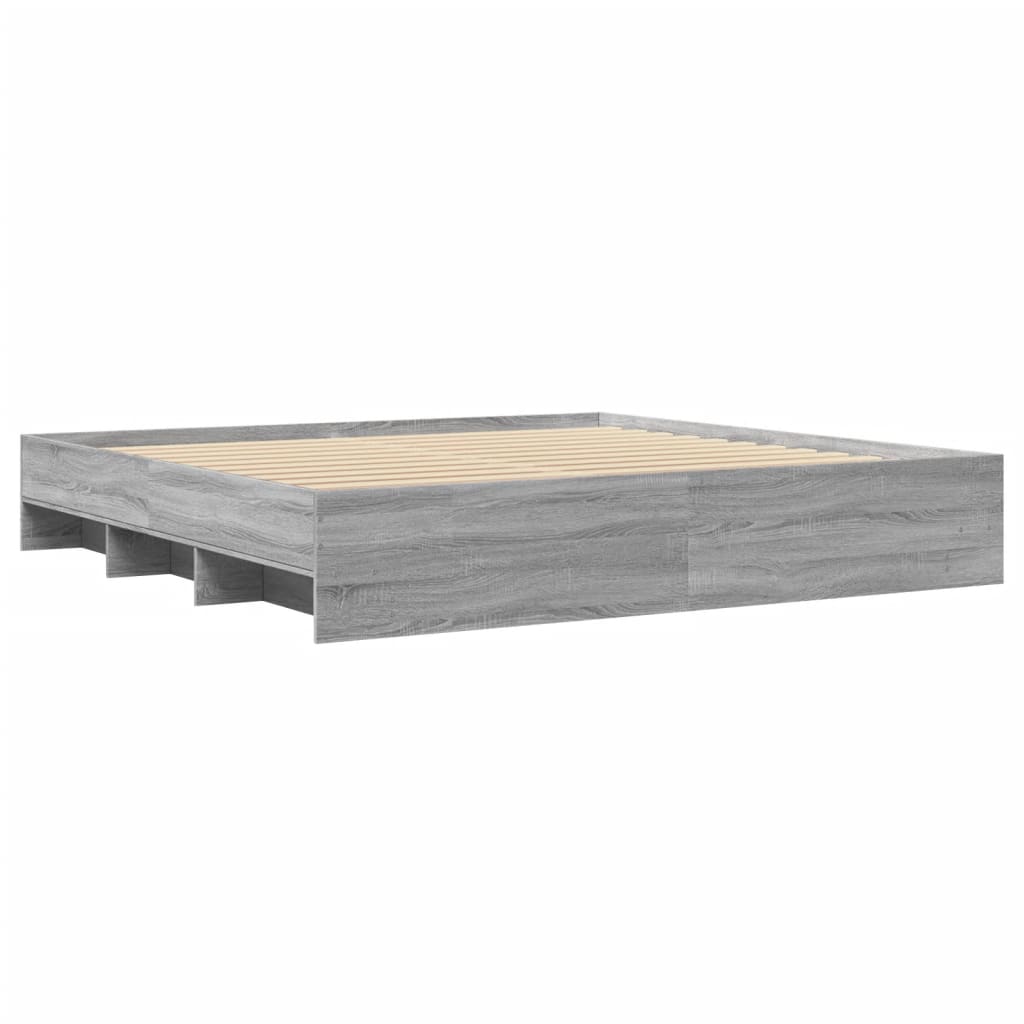 Cadre de lit sans matelas sonoma gris 200x200 cm