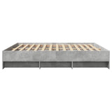 Cadre de lit sans matelas gris béton 180x200 cm bois ingénierie