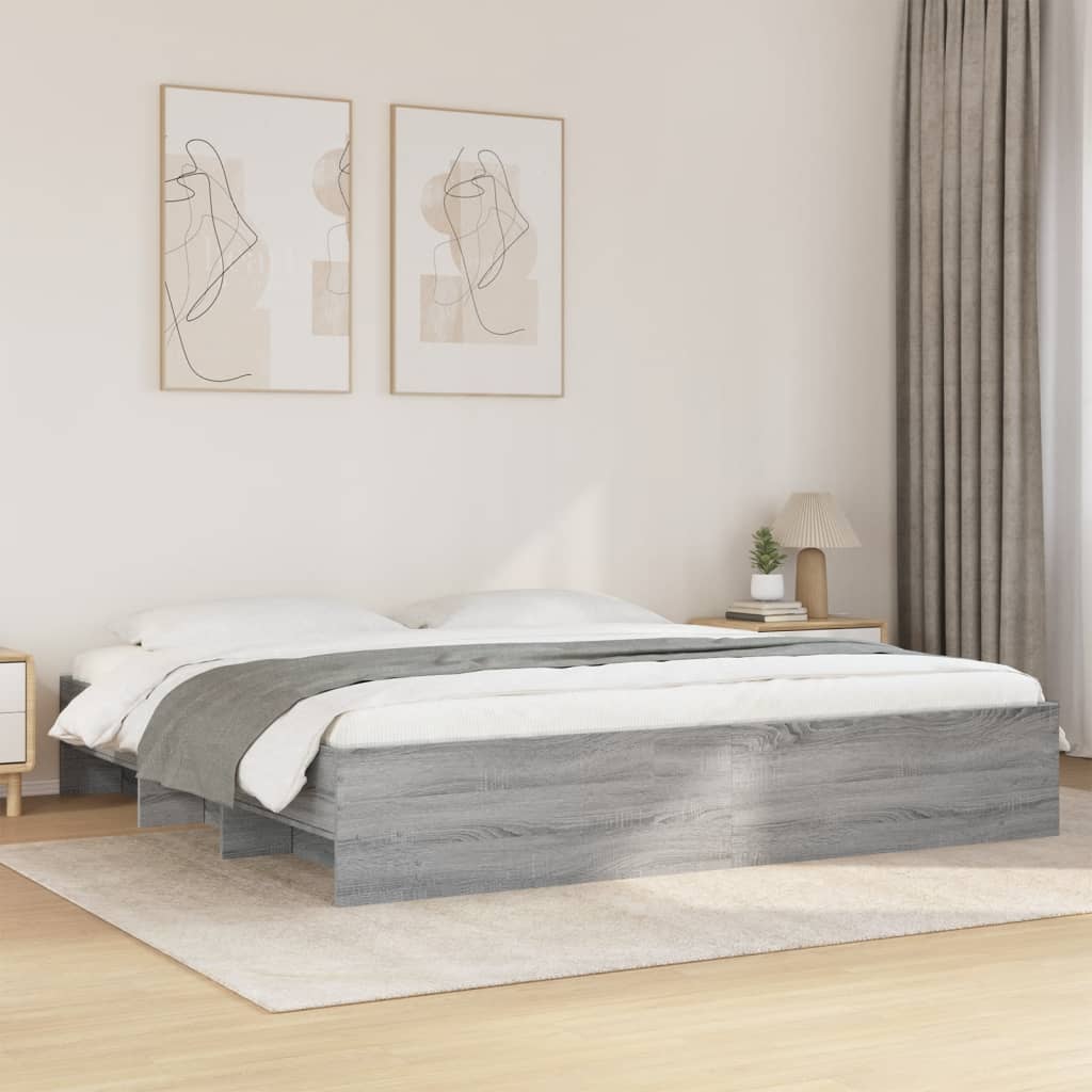 Cadre de lit sans matelas sonoma gris 180x200 cm