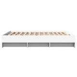 Cadre de lit sans matelas blanc 160x200 cm bois d'ingénierie