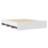 Cadre de lit sans matelas blanc 160x200 cm bois d'ingénierie