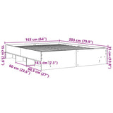 Bettgestell ohne Matratze Sonoma-Eiche 160x200 cm