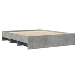 Bed frame without mattress concrete gray 160x200 cm engineered wood