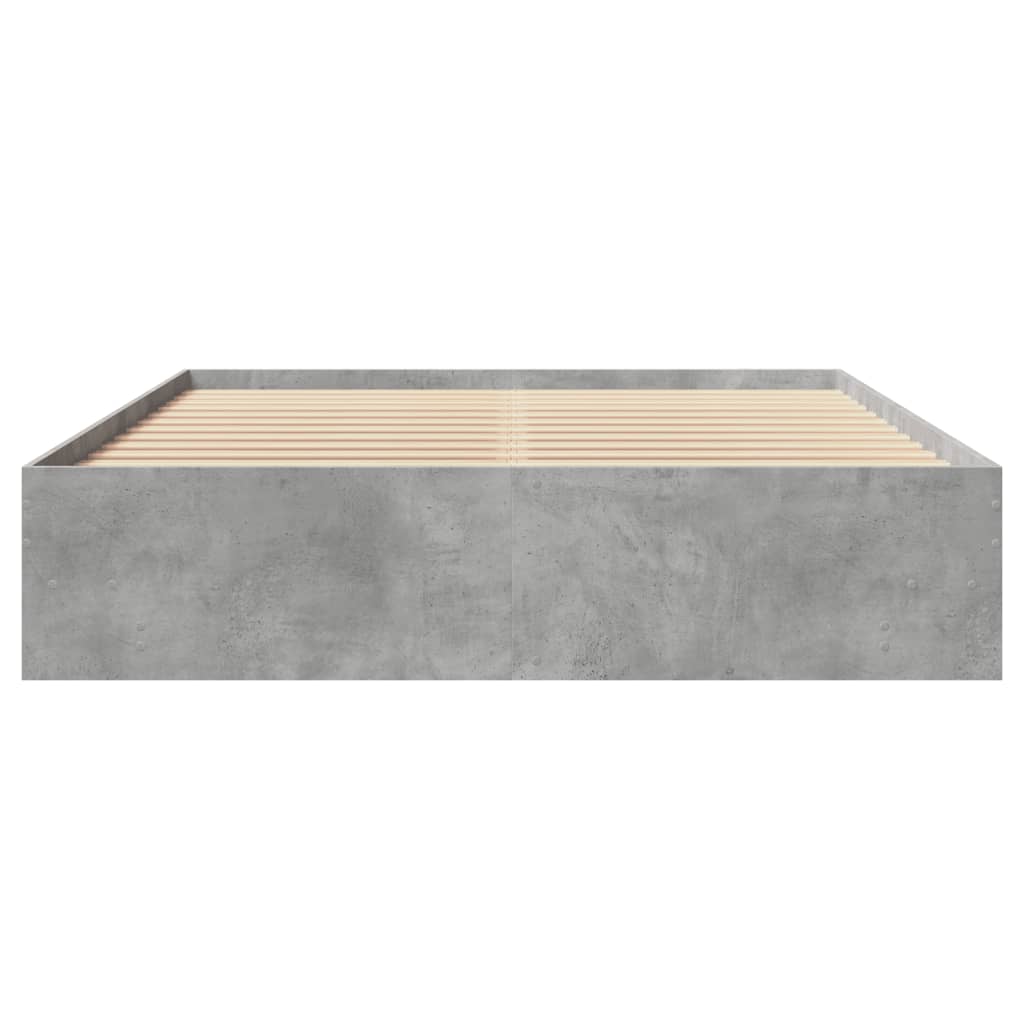 Bed frame without mattress concrete gray 160x200 cm engineered wood