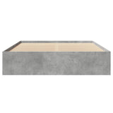 Bed frame without mattress concrete gray 160x200 cm engineered wood