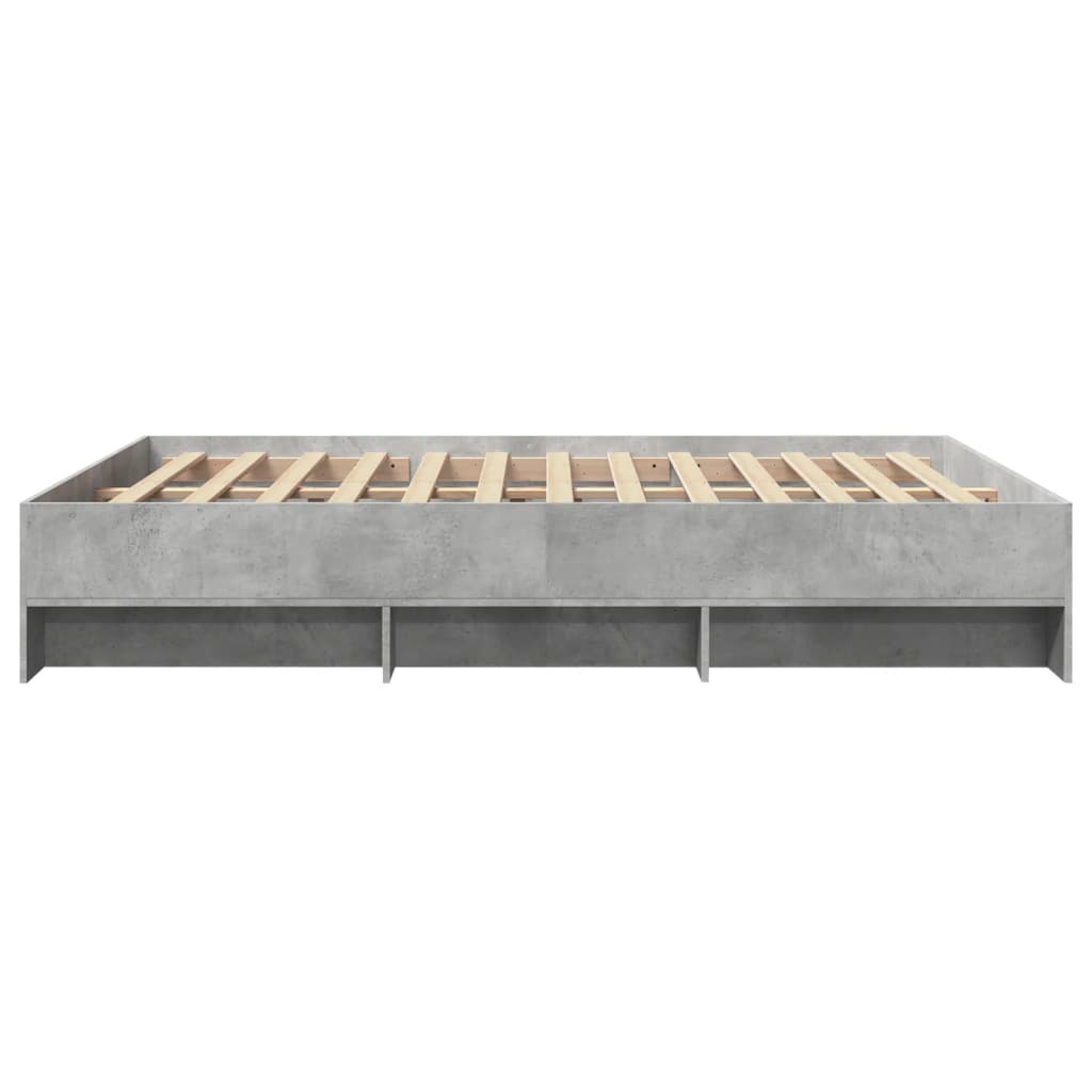 Bed frame without mattress concrete gray 160x200 cm engineered wood