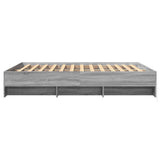 Bed frame without mattress sonoma gray 160x200cm engineered wood