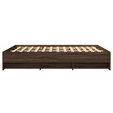 Cadre de lit sans matelas chêne marron 160x200 cm