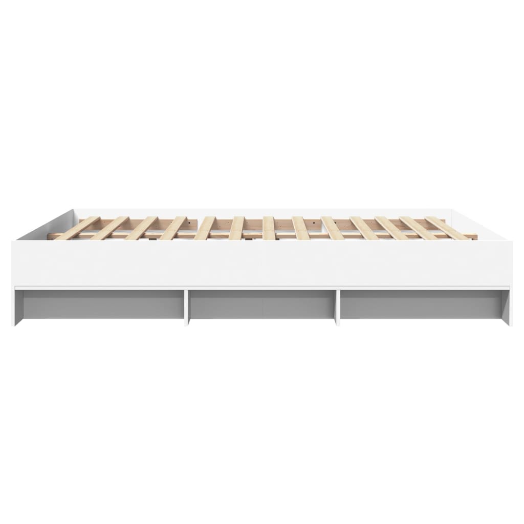 Cadre de lit sans matelas blanc 150x200 cm bois d'ingénierie