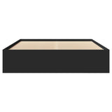 Bed frame without mattress black 150x200 cm engineered wood