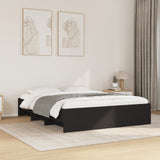 Bed frame without mattress black 150x200 cm engineered wood