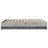 Bed frame without mattress concrete gray 150x200 cm engineered wood