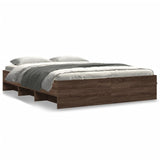 Bed frame without mattress brown oak 150x200 cm