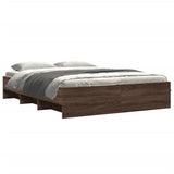 Bed frame without mattress brown oak 150x200 cm