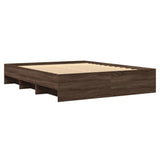 Bed frame without mattress brown oak 150x200 cm