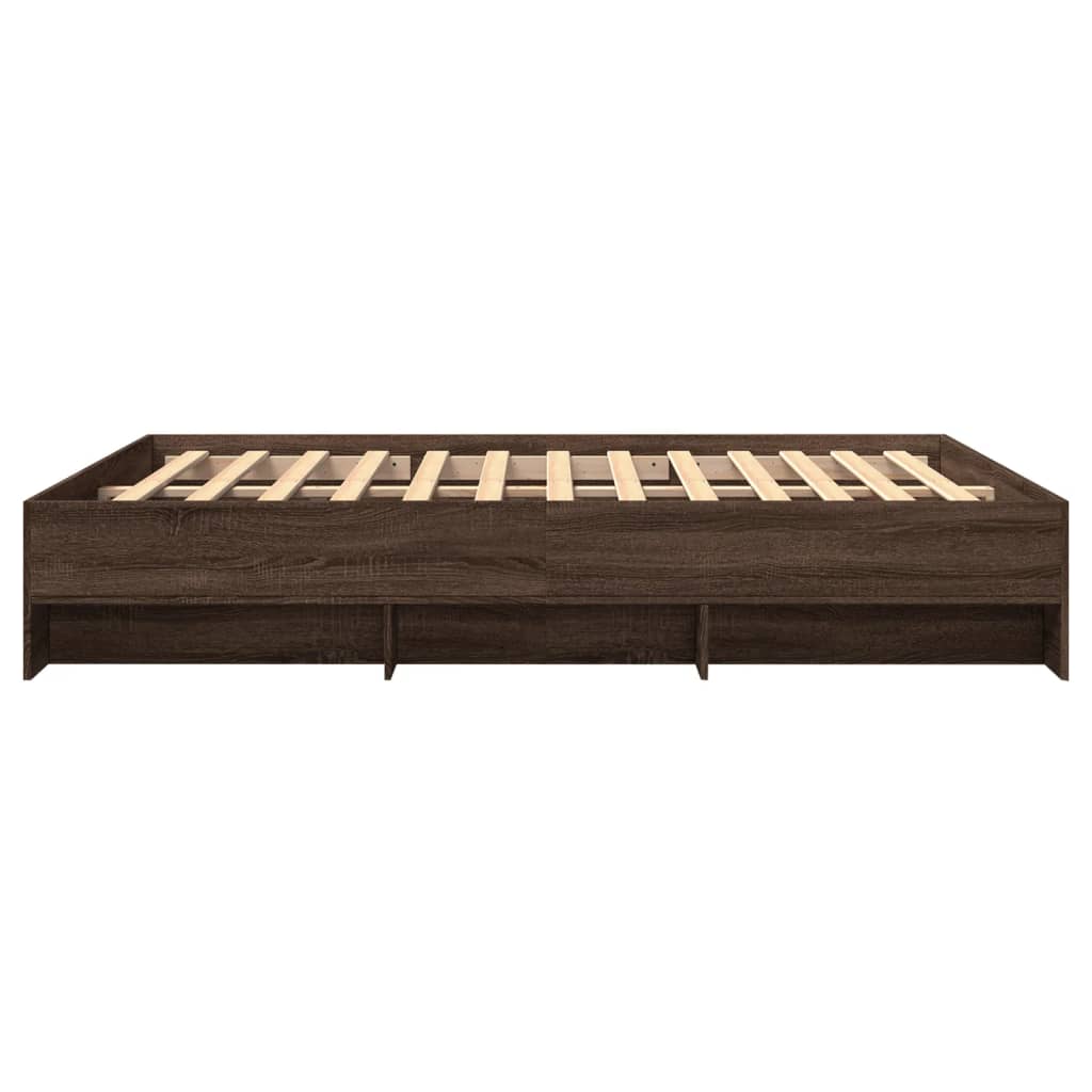 Bed frame without mattress brown oak 150x200 cm