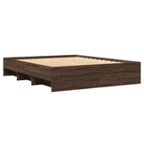 Bed frame without mattress brown oak 150x200 cm