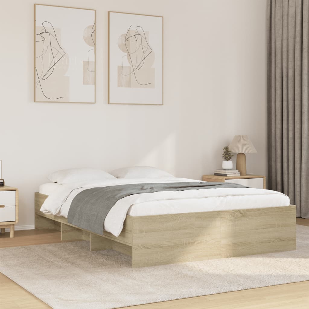 Bed frame without mattress sonoma oak 140x200 cm