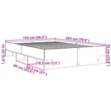 Bettgestell ohne Matratze Sonomagrau 140x200 cm