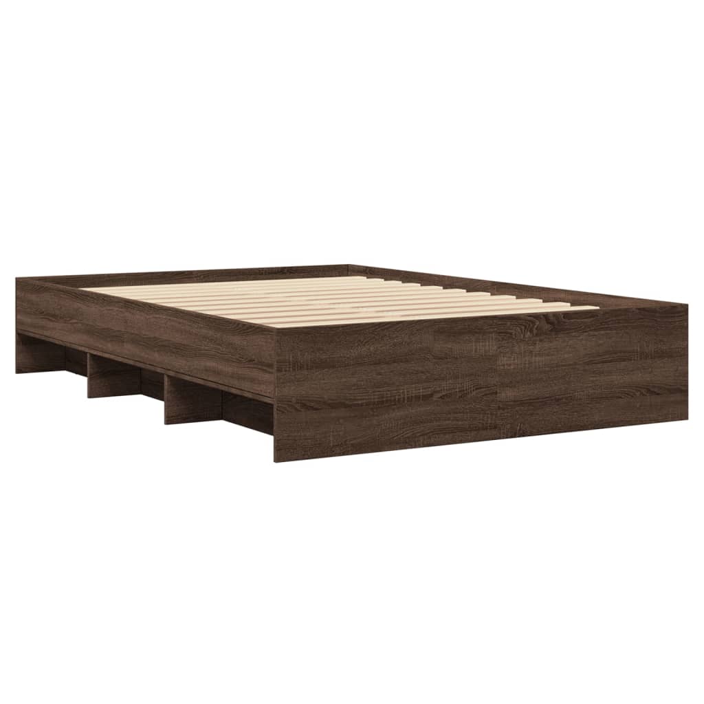 Cadre de lit sans matelas chêne marron 140x200 cm