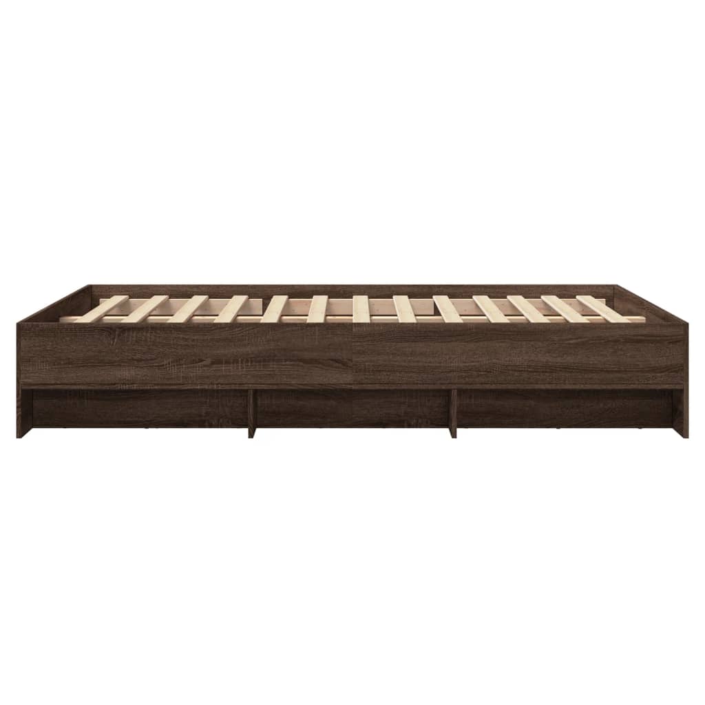 Cadre de lit sans matelas chêne marron 140x200 cm