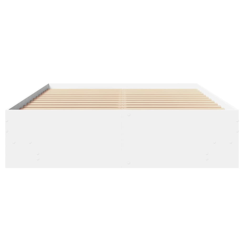 Cadre de lit sans matelas blanc 120x200 cm bois ingénierie