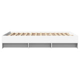 Cadre de lit sans matelas blanc 120x200 cm bois ingénierie