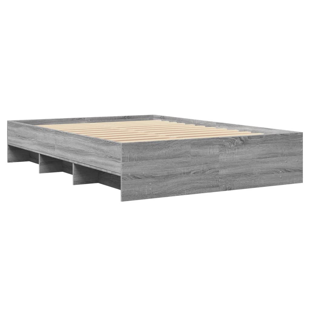 Bed frame without mattress sonoma gray 120x200cm engineered wood