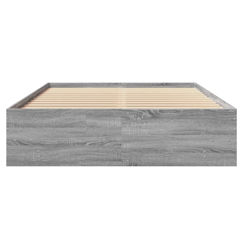 Bed frame without mattress sonoma gray 120x200cm engineered wood