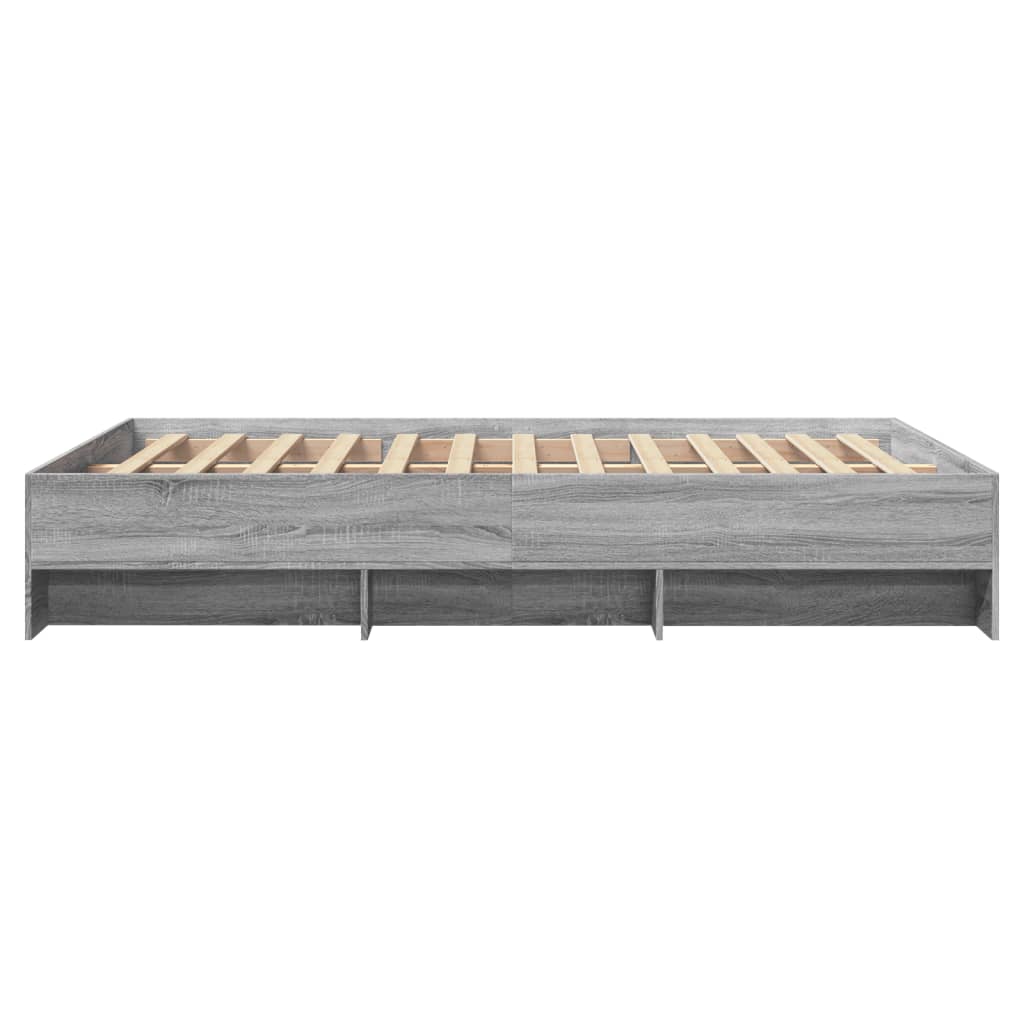 Bed frame without mattress sonoma gray 120x200cm engineered wood